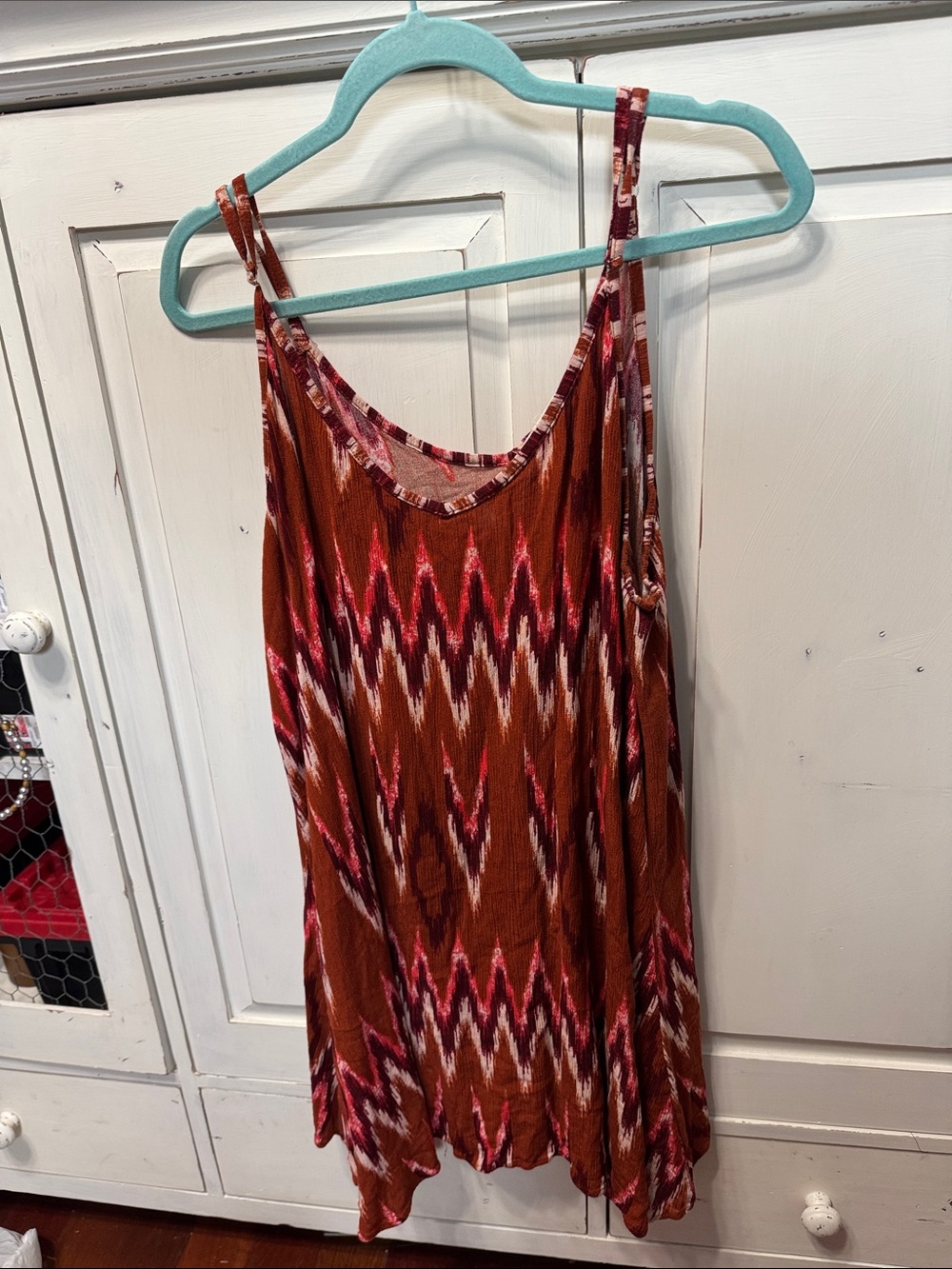 living doll Brown Multi-Color Patterned Sleeveless Tunic